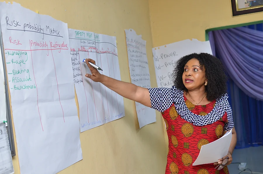 At a community strategy session on women inclusion in resource governance in the Niger Delta.(Photo: KEBETKACHE Media and Communications Unit)